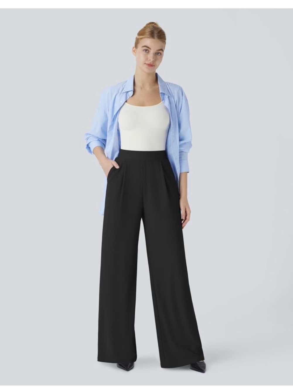Halara Wide-Leg Black Pants for Women